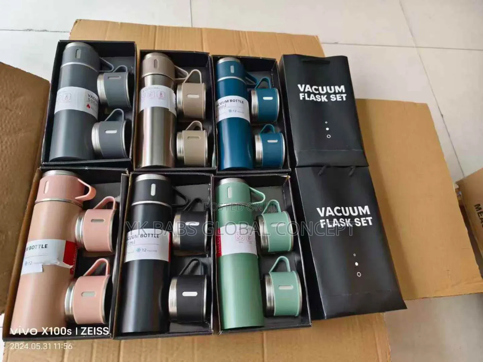 Vacuum Flask Set With 2 Cups Moq 5 Pics