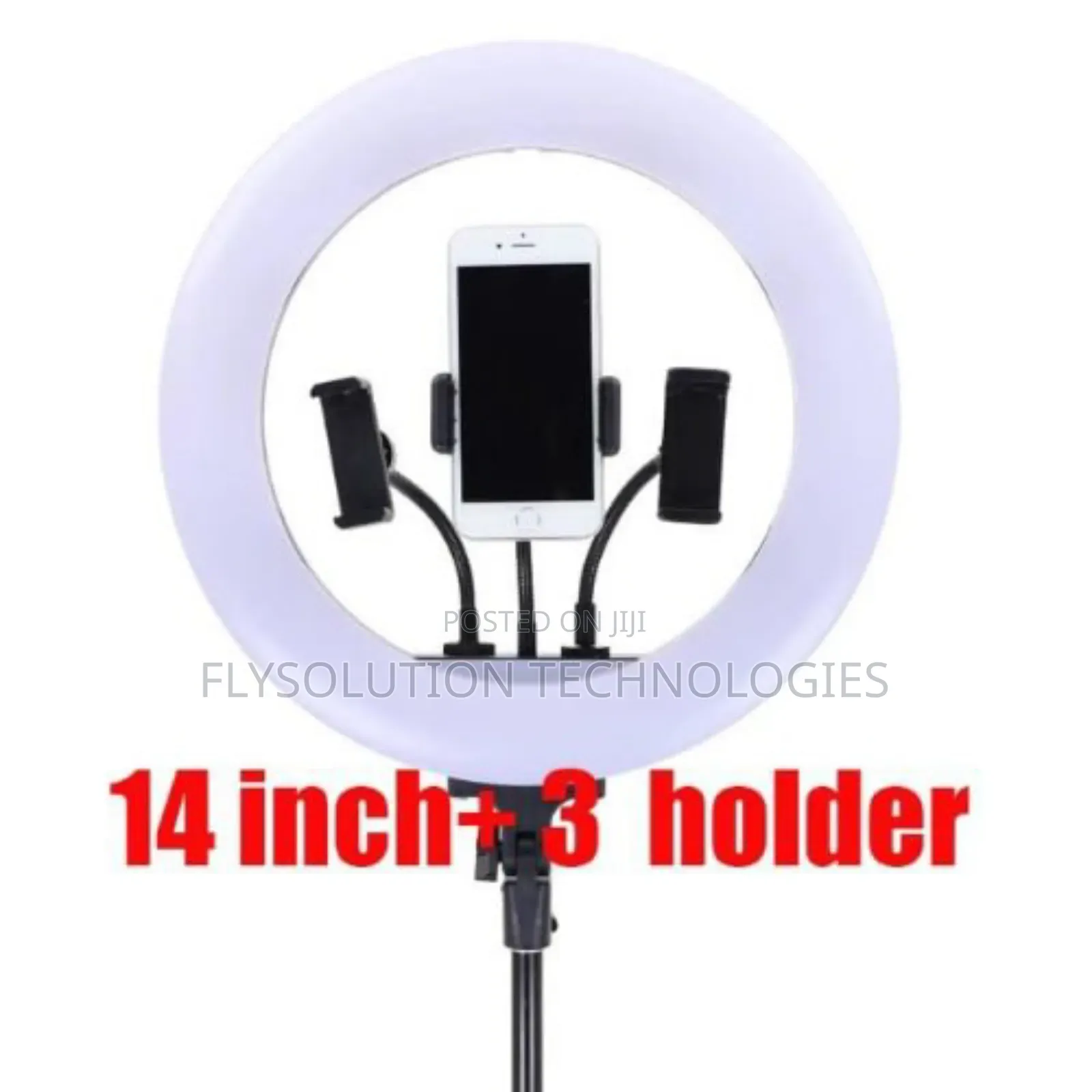 14 Inches Ring Light With 3 Phone Holder And Tripod Stand