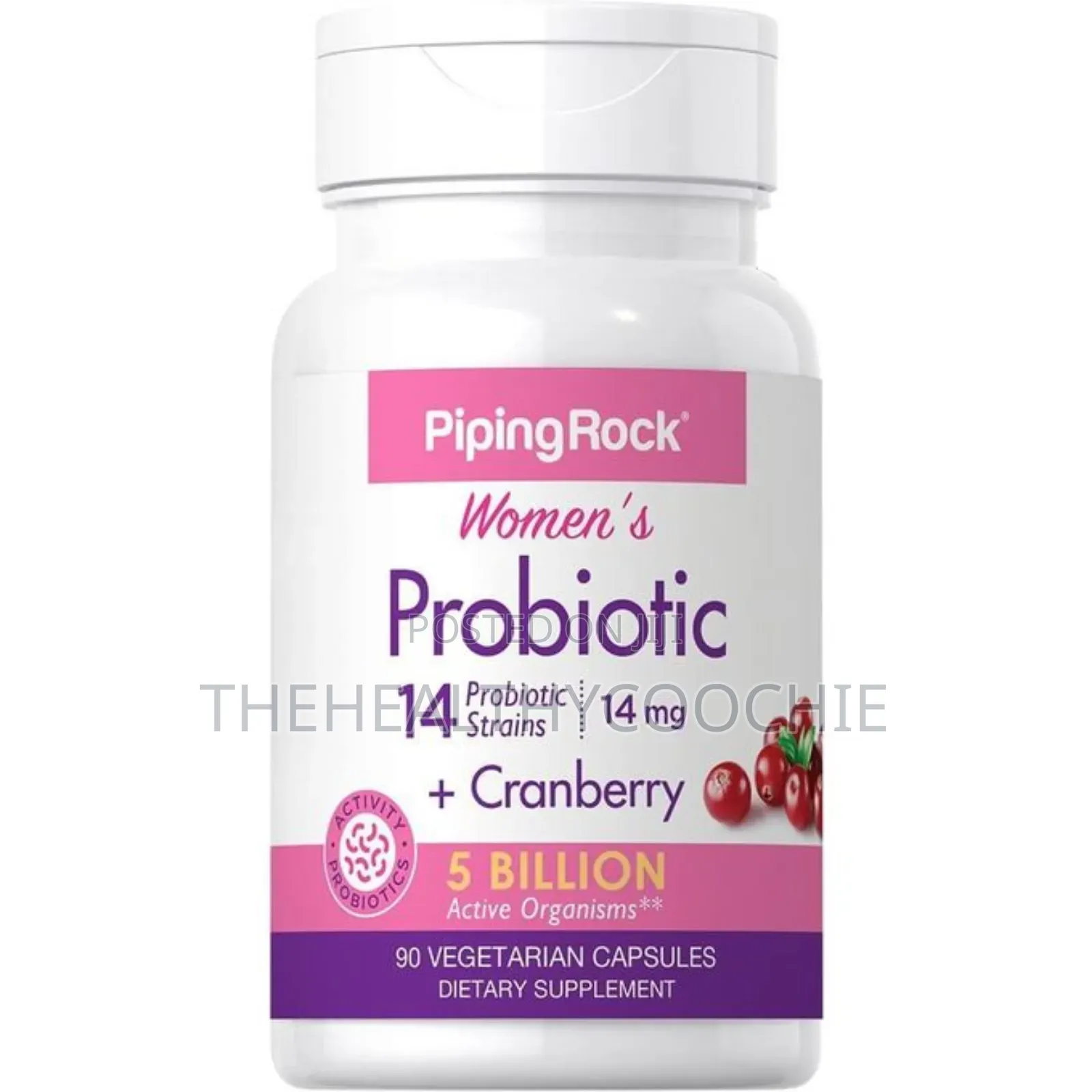 Piping Rock Women's Probiotic Plus Cranberry (90 Vegetarian Capsules)