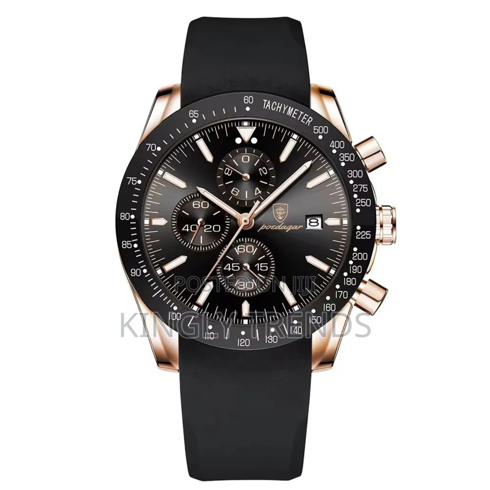 Poedagar Rubber Chronograph Watch