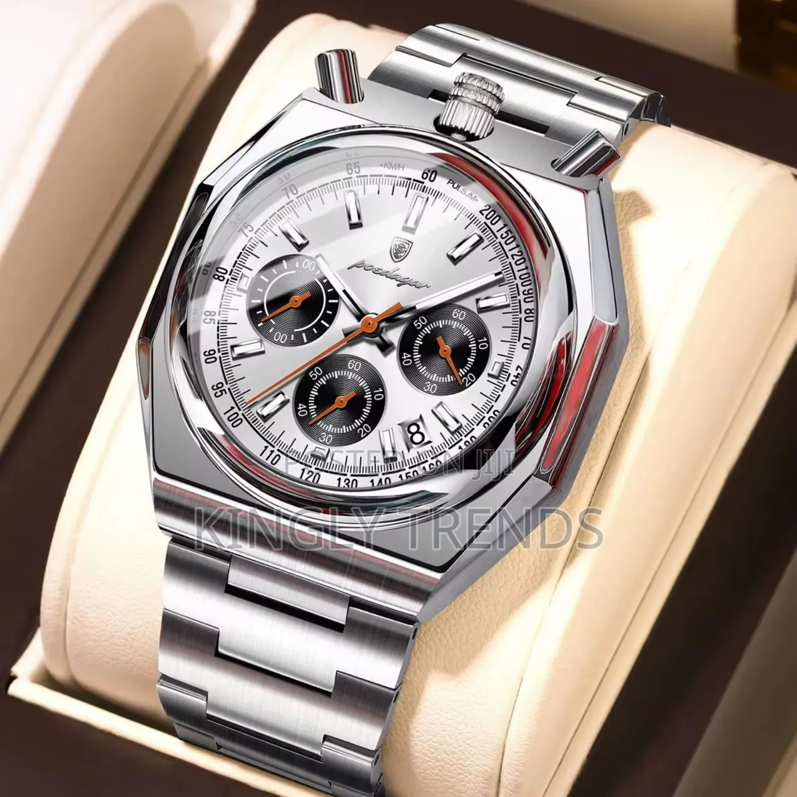 Poedagar Quality Gold and Silver Lining Wristwatch