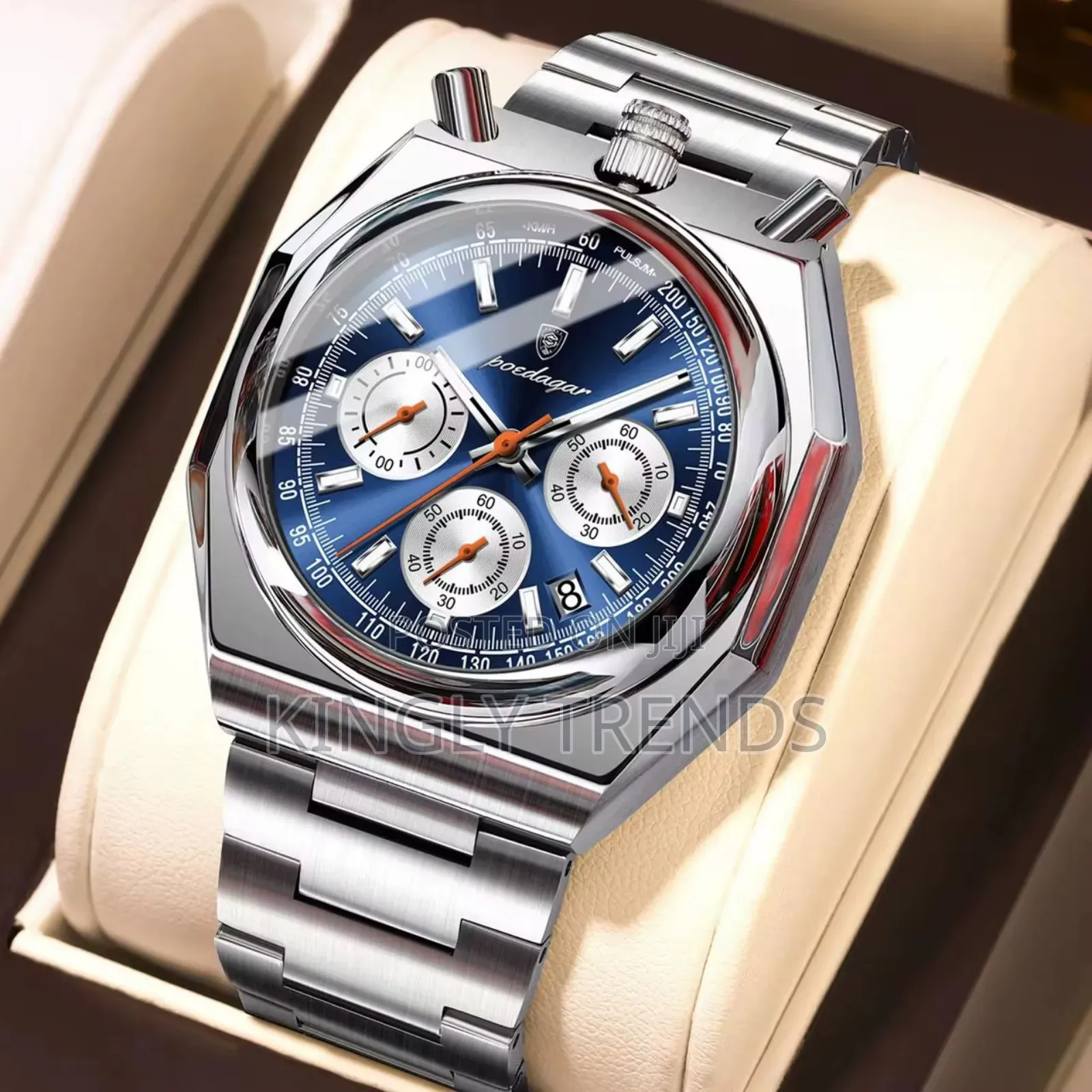 Poedagar Quality Gold and Silver Lining Wristwatch