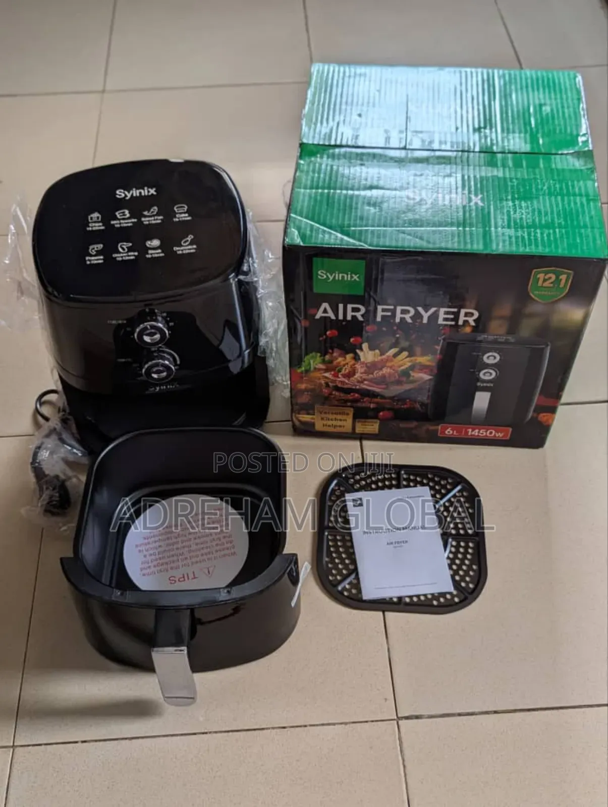 Syinix 6l Air Fryer, 1450watts