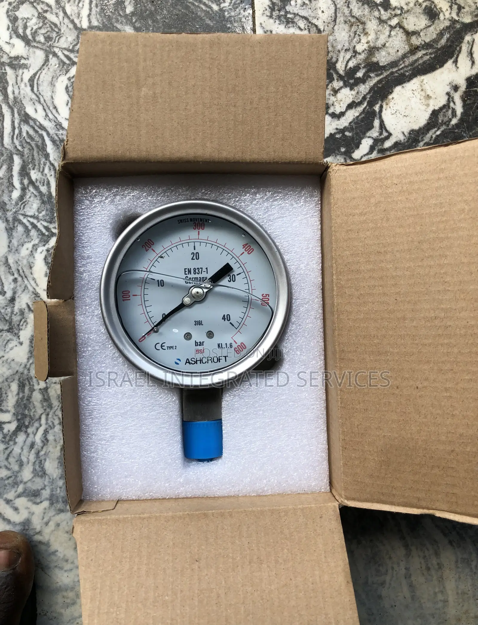 Ashcroft Pressure Gauge 100mm X 1/2” 0 to 600 Bar/Ps
