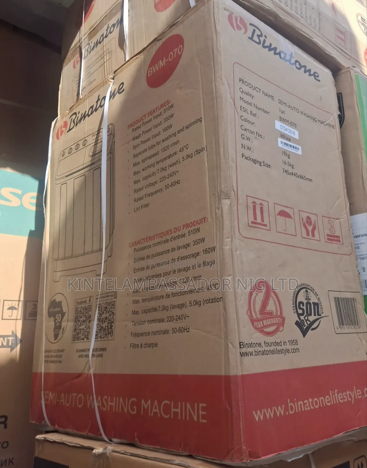 Binatone Twin Tub 7kg Washing Machine