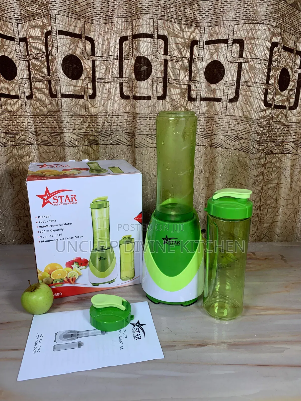 Star Tee Powerful Smoothie Blender, 250w, 2pics 600ml Jar,