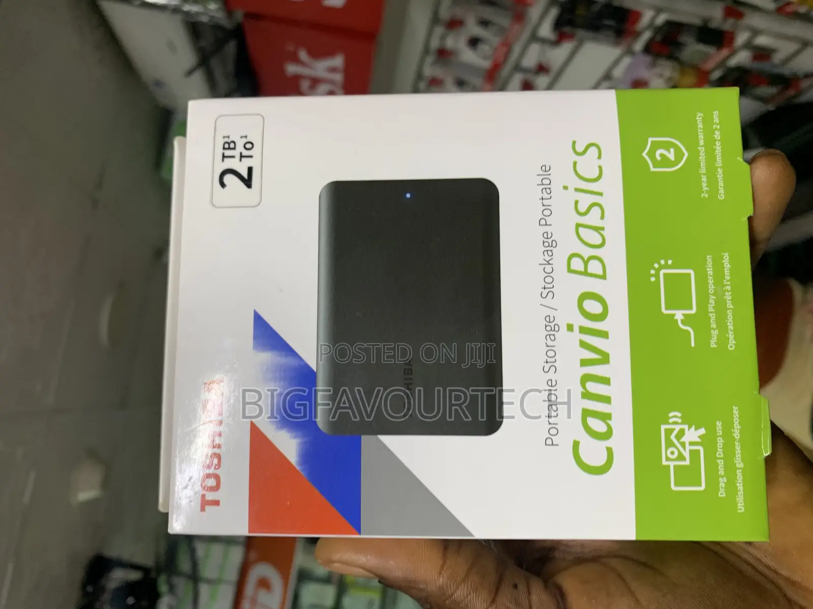 Toshiba Canvio Basics 2tb Portable External Hard Drive Usb 3.0, Black