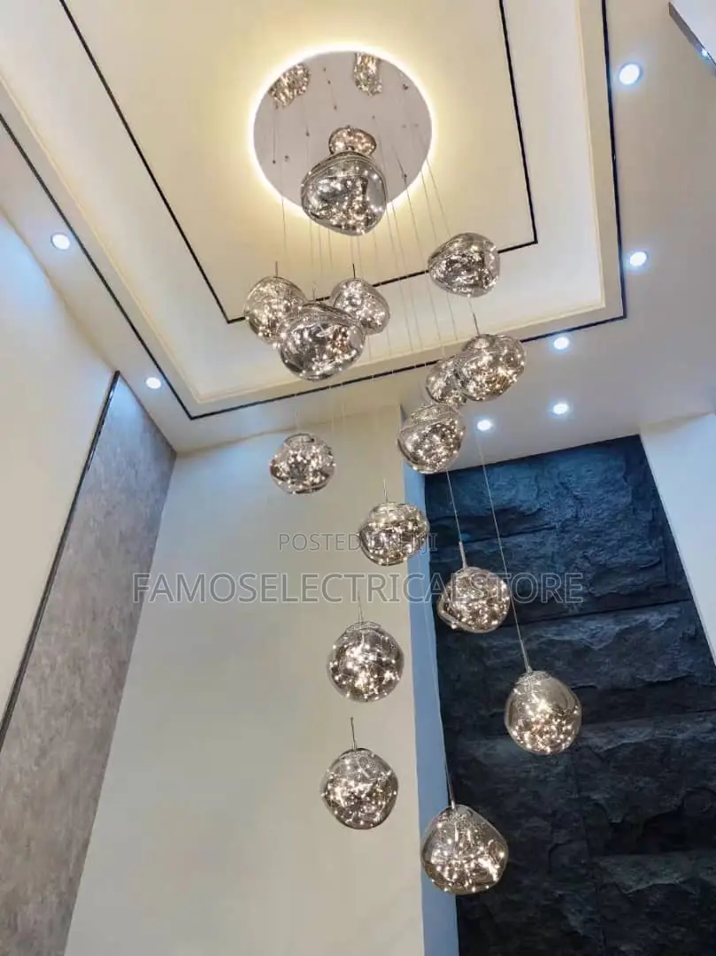 Modern Luxury Chrome Ball Chandelier