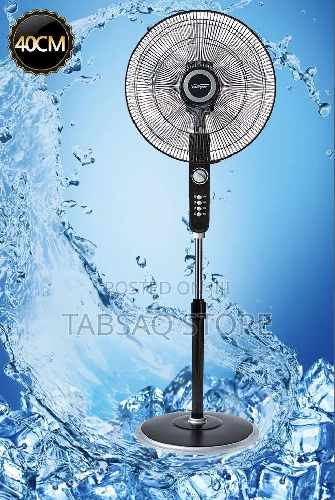 16-Inch Windpia Black Stand Fan