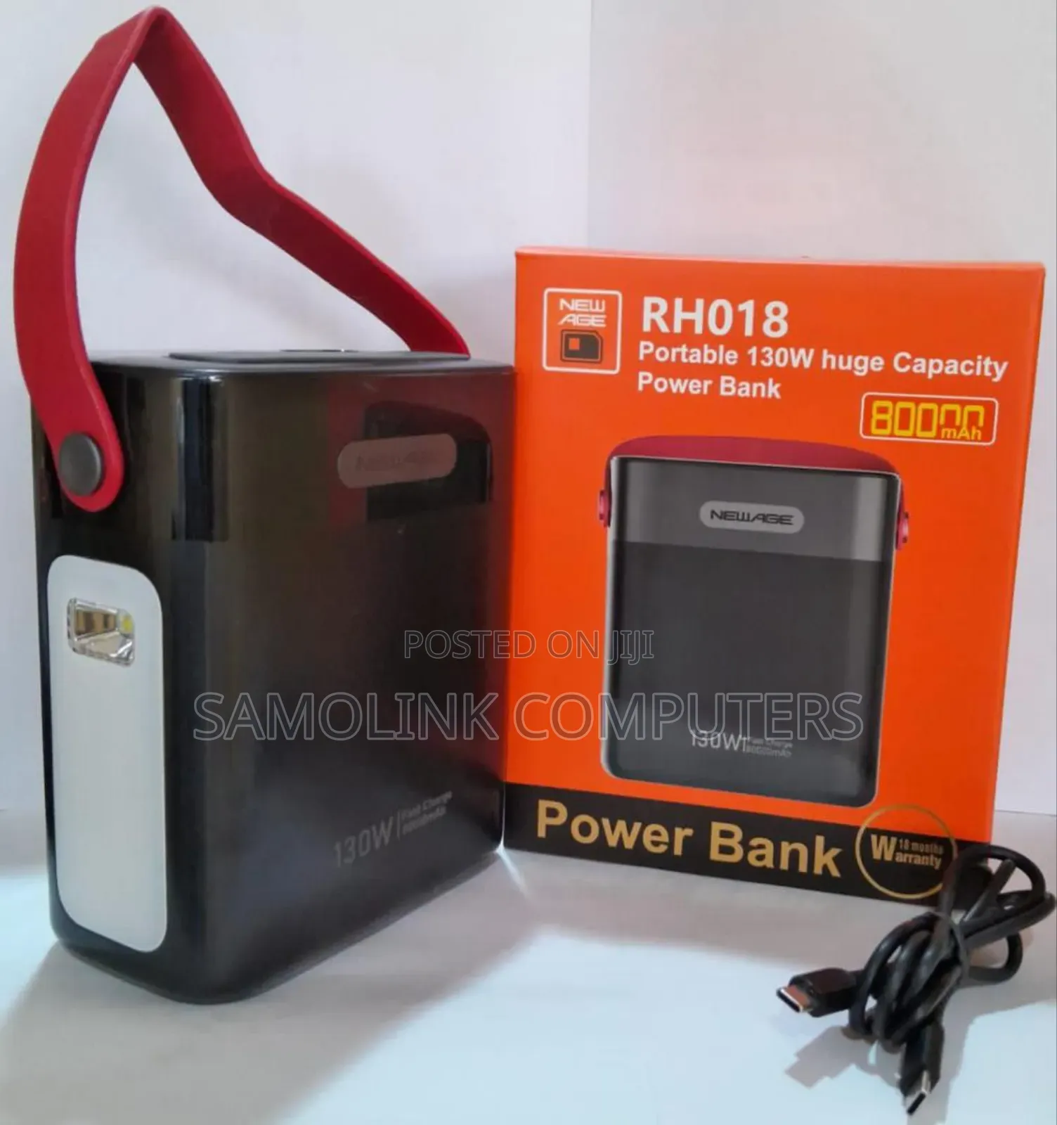 New Age 80,000mah Rh018 Laptop Power Bank 130w Fast Heavy Duty
