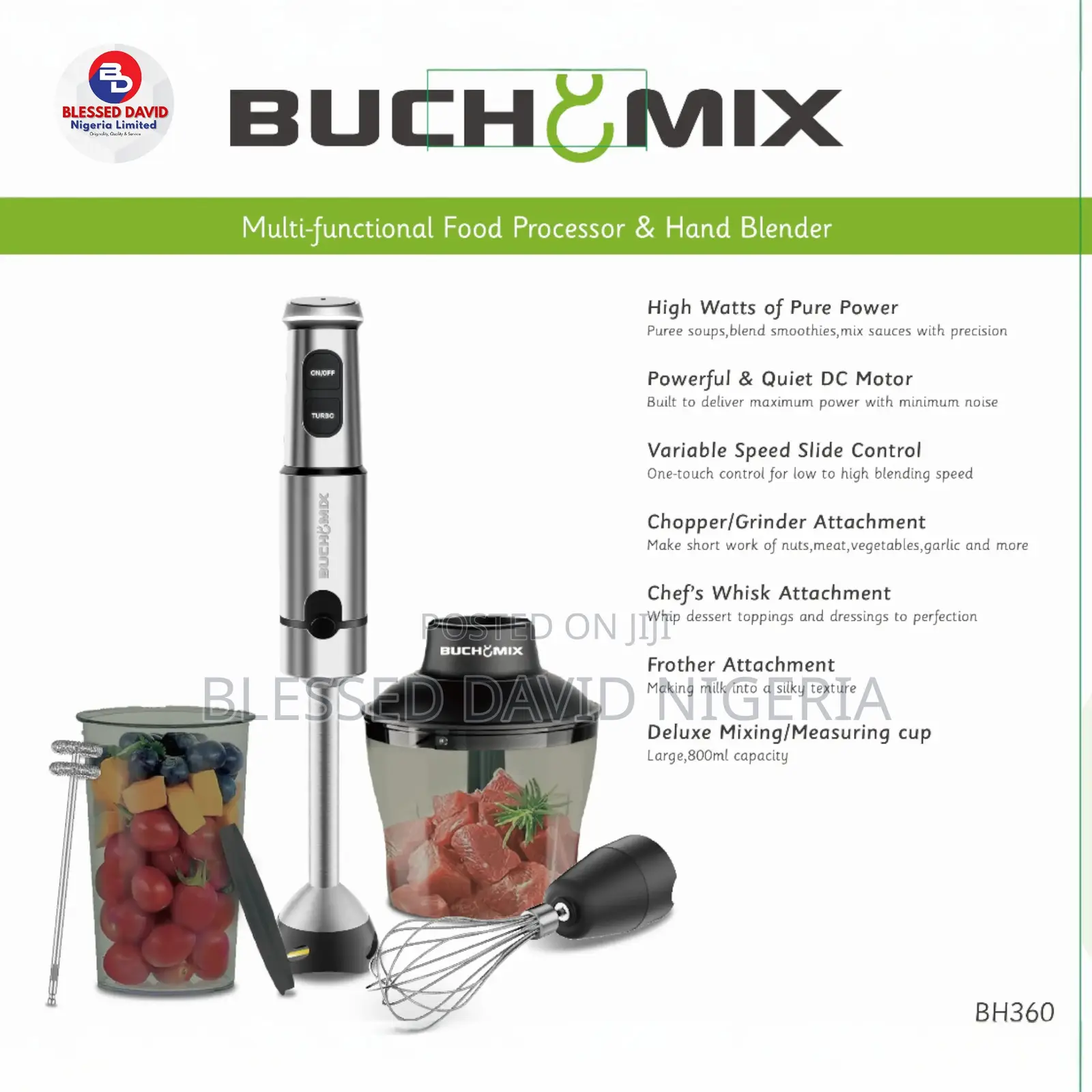 4 In 1 Multi Function Food Chopper With Turbo Stick