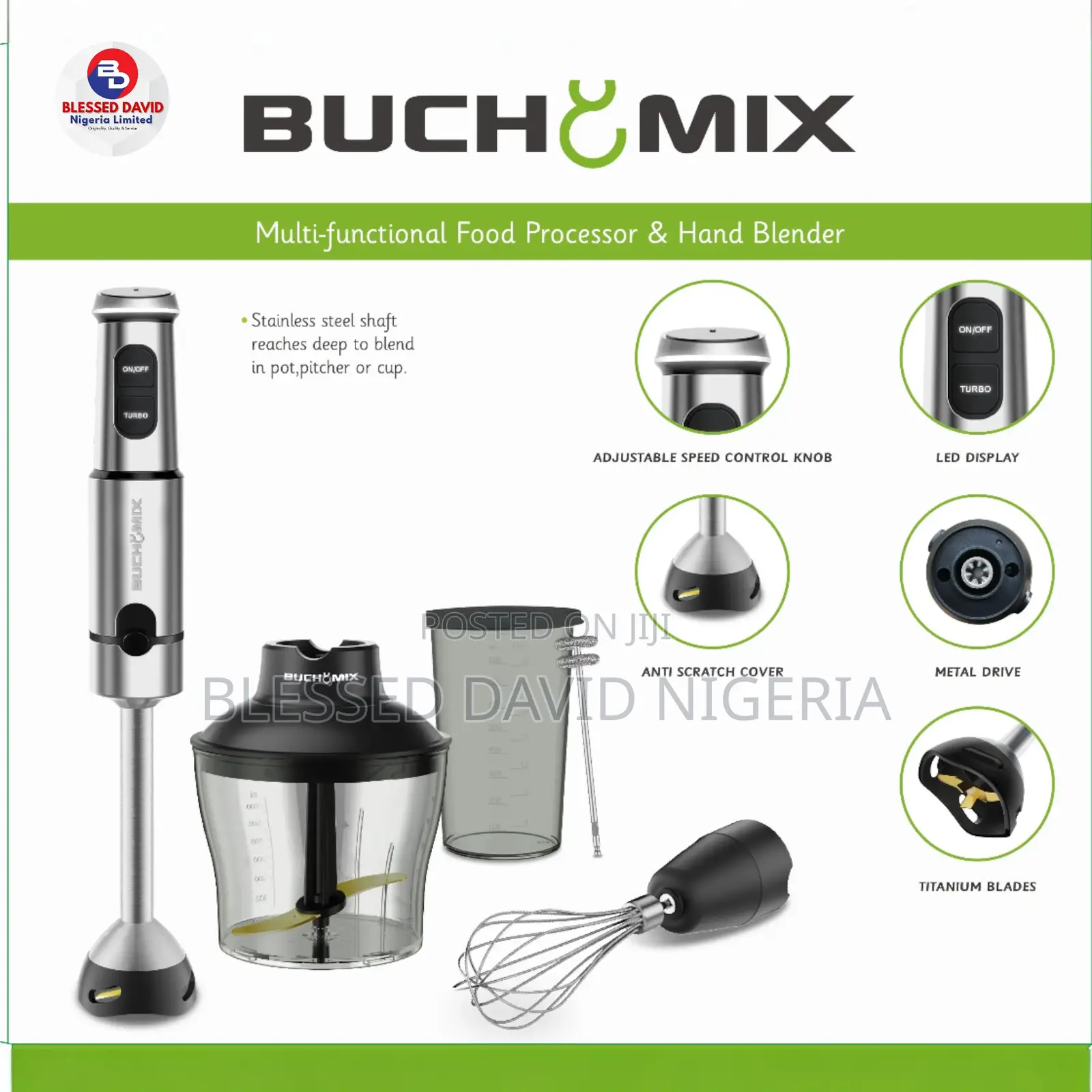4 In 1 Multi Function Food Chopper With Turbo Stick