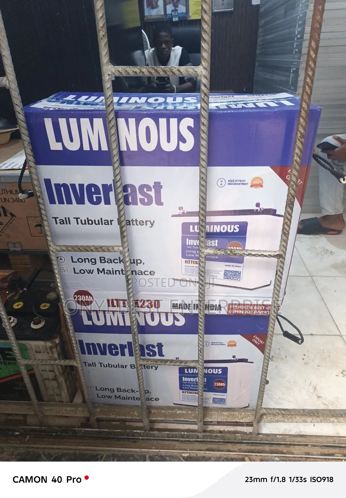 Luminous Inverlast Tubular Battery 230\12v Available