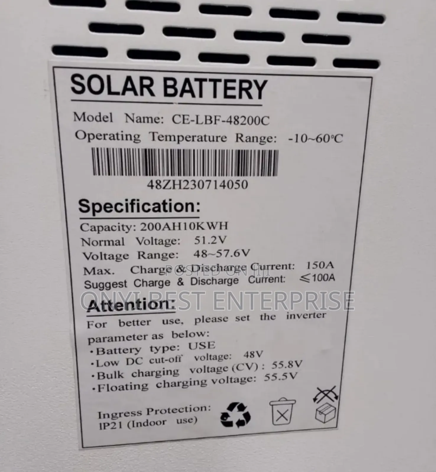 10kwh 51.2volts C-Worth Lithium Battery Brand New