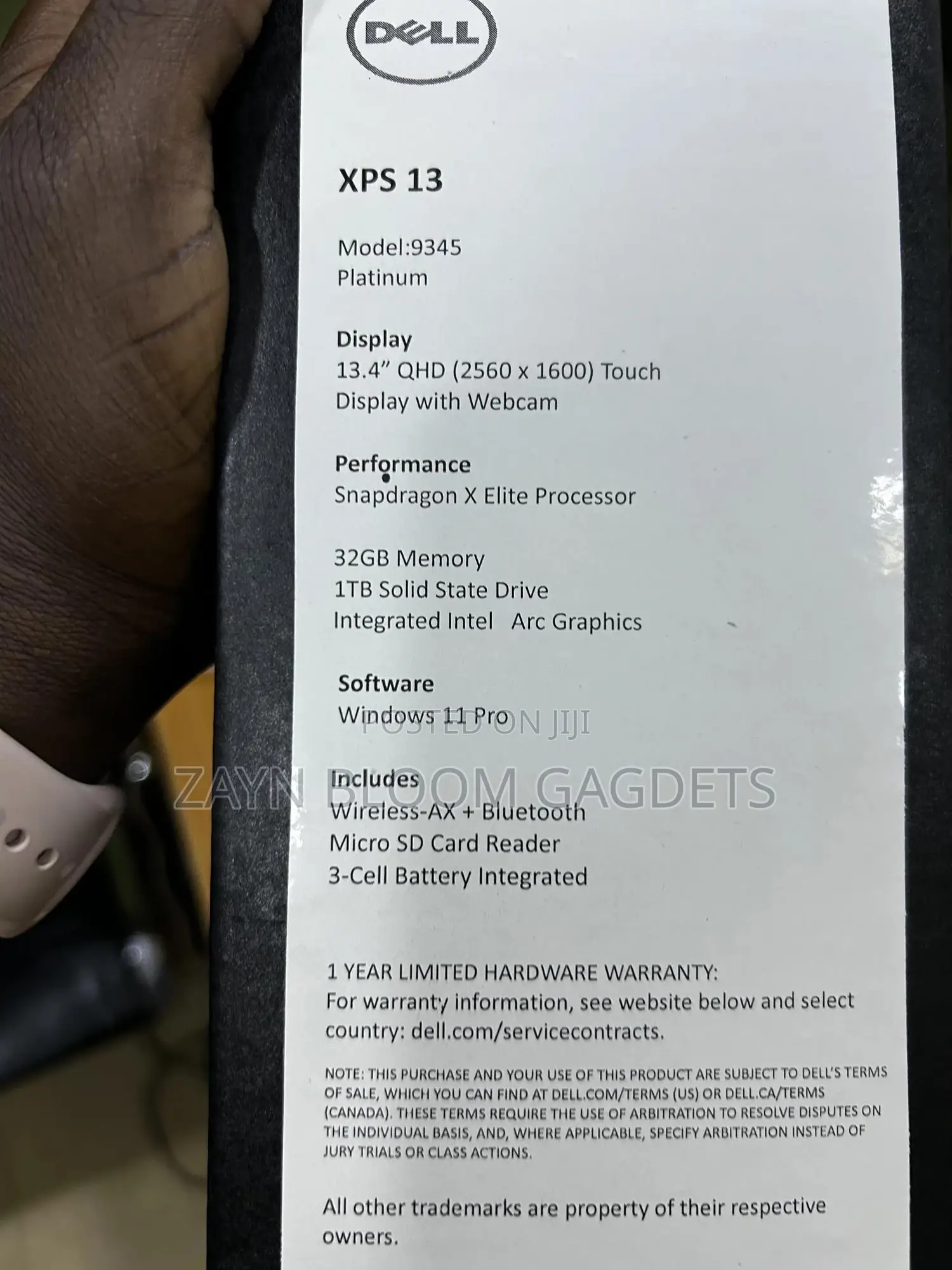 New Laptop Dell XPS 13 32GB Qualcomm Snapdragon X Elite SSD 1T