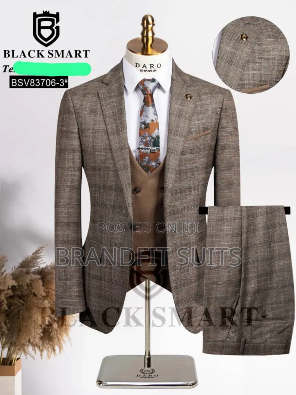 New Daro Blacksmarth Checkers 3 Piece Suit