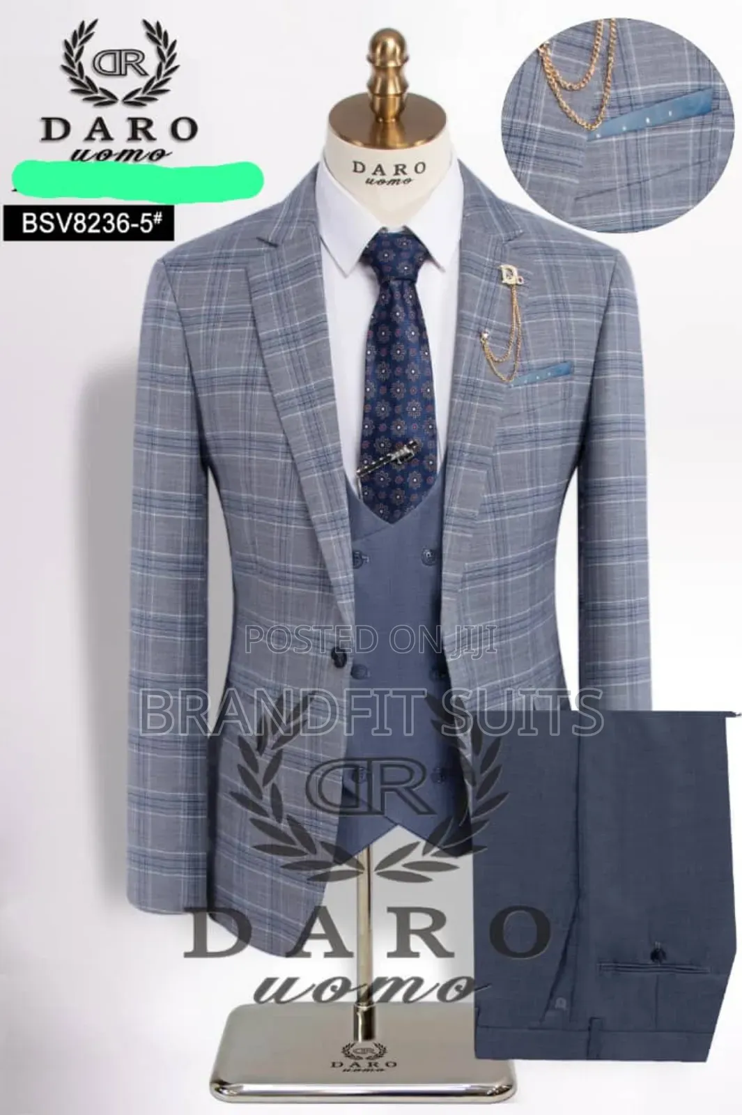 New Daro Blacksmarth Checkers 3 Piece Suit