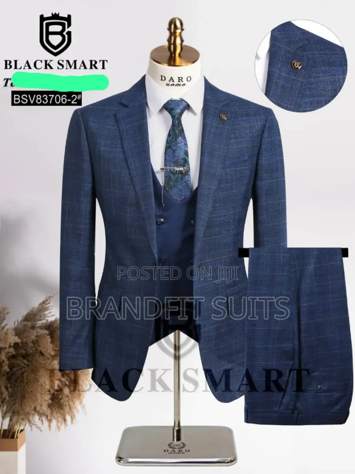 New Daro Blacksmarth Checkers 3 Piece Suit
