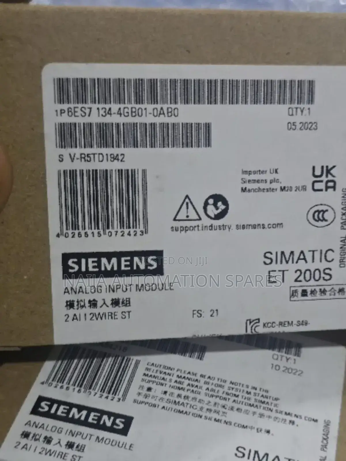 Siemens- Simatic Dp, Module F. Et200s, 2ai | 6es7134-4gb01-0ab0