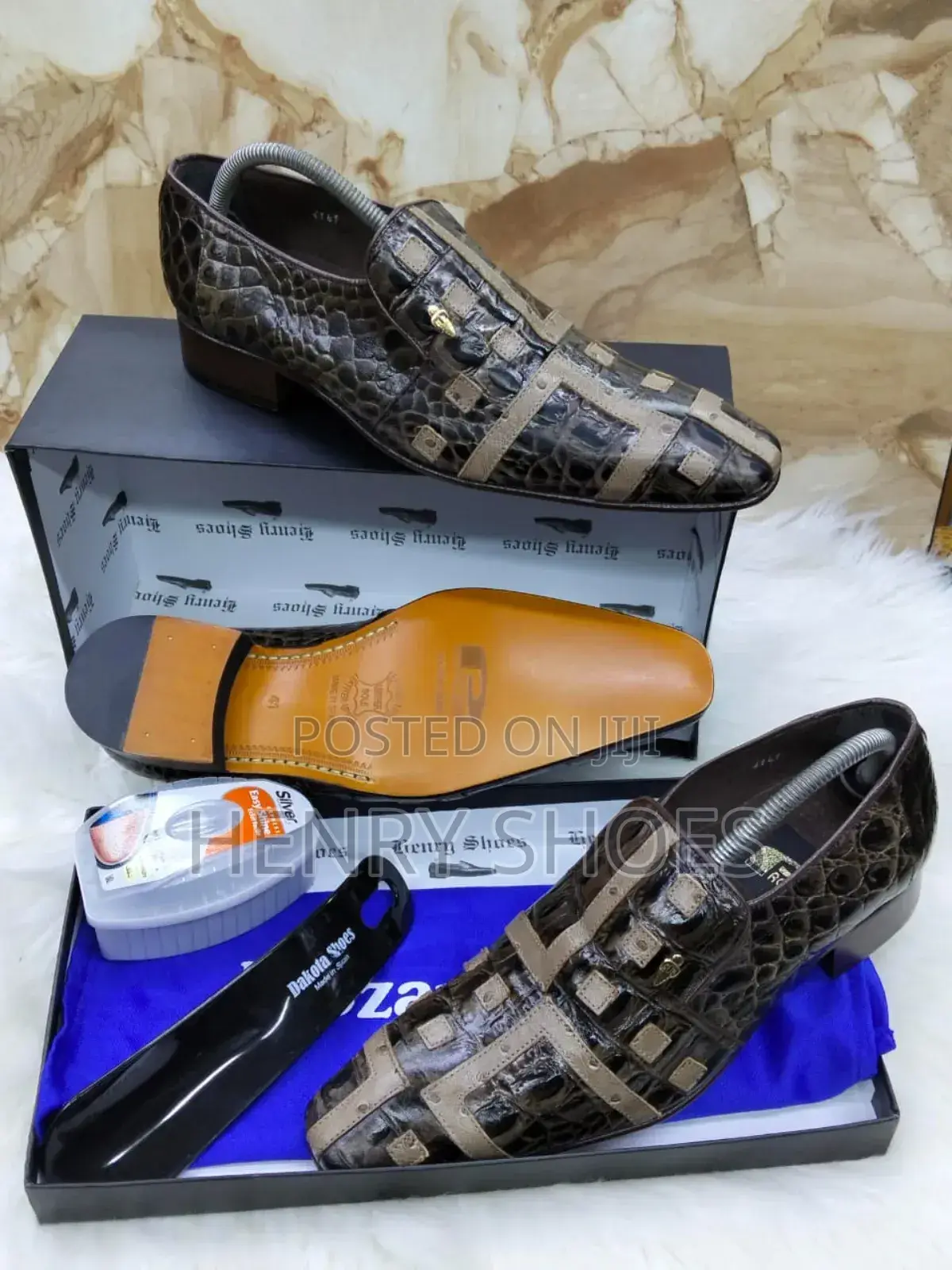 Men's Luxury Henry Shoes Crocodile Print Slip-on Loafers
