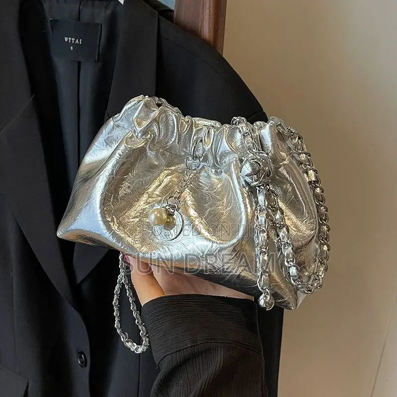 Silver Bag Lady Handbag Lady Bags