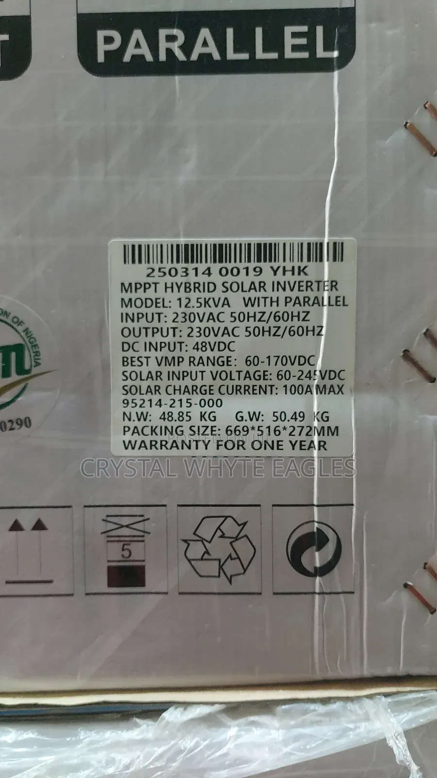 Yohako 12.5kva Hybrid Solar Inverter With Parallel