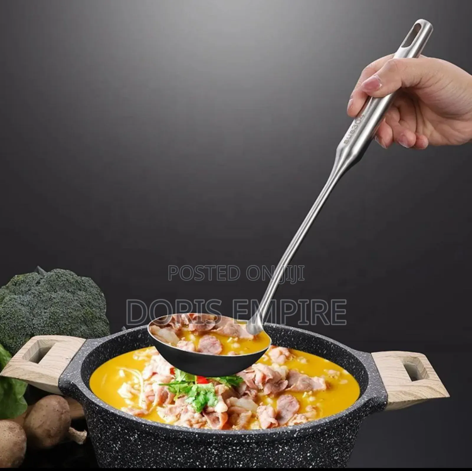 Quality 304 Stainless Steel Silver Single Cooking Spoon