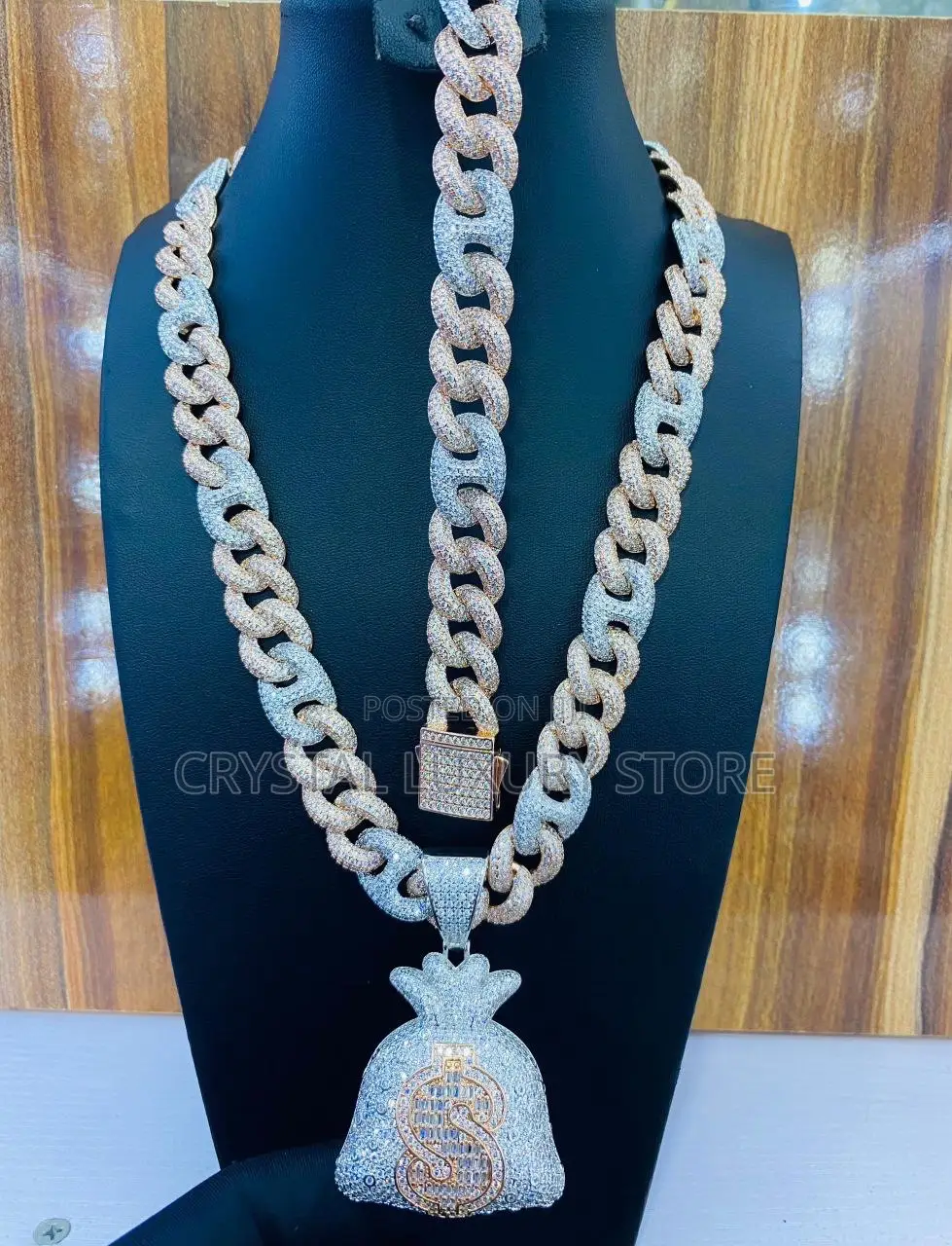 High Quality Luxury Cubana Iced Necklace and Pendant / Bracelet