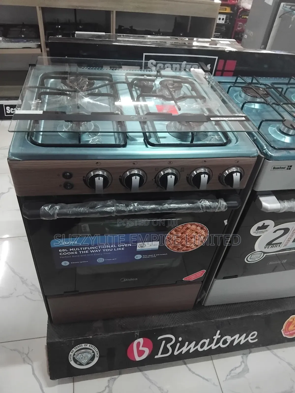 Midea 60 By 60 4burner Standing Gas Cooker With Grill And Oven