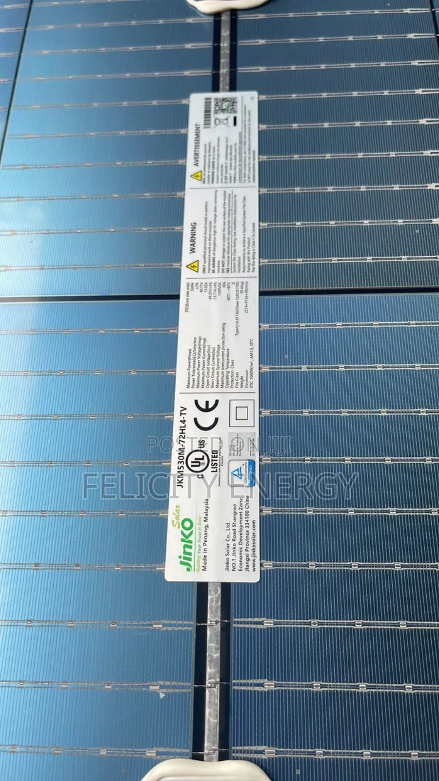 Brand New Jinko Bifacial Solar Panel 550watt