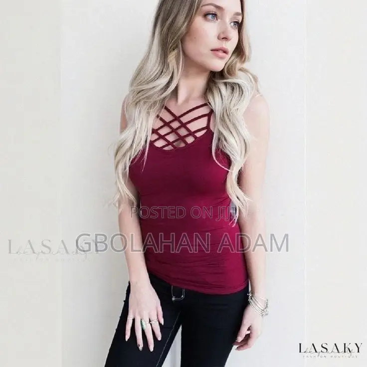 Criss Cross Strap Seamless Cami Tank Top