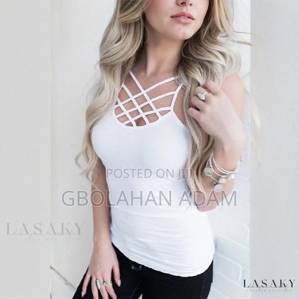 Criss Cross Strap Seamless Cami Tank Top