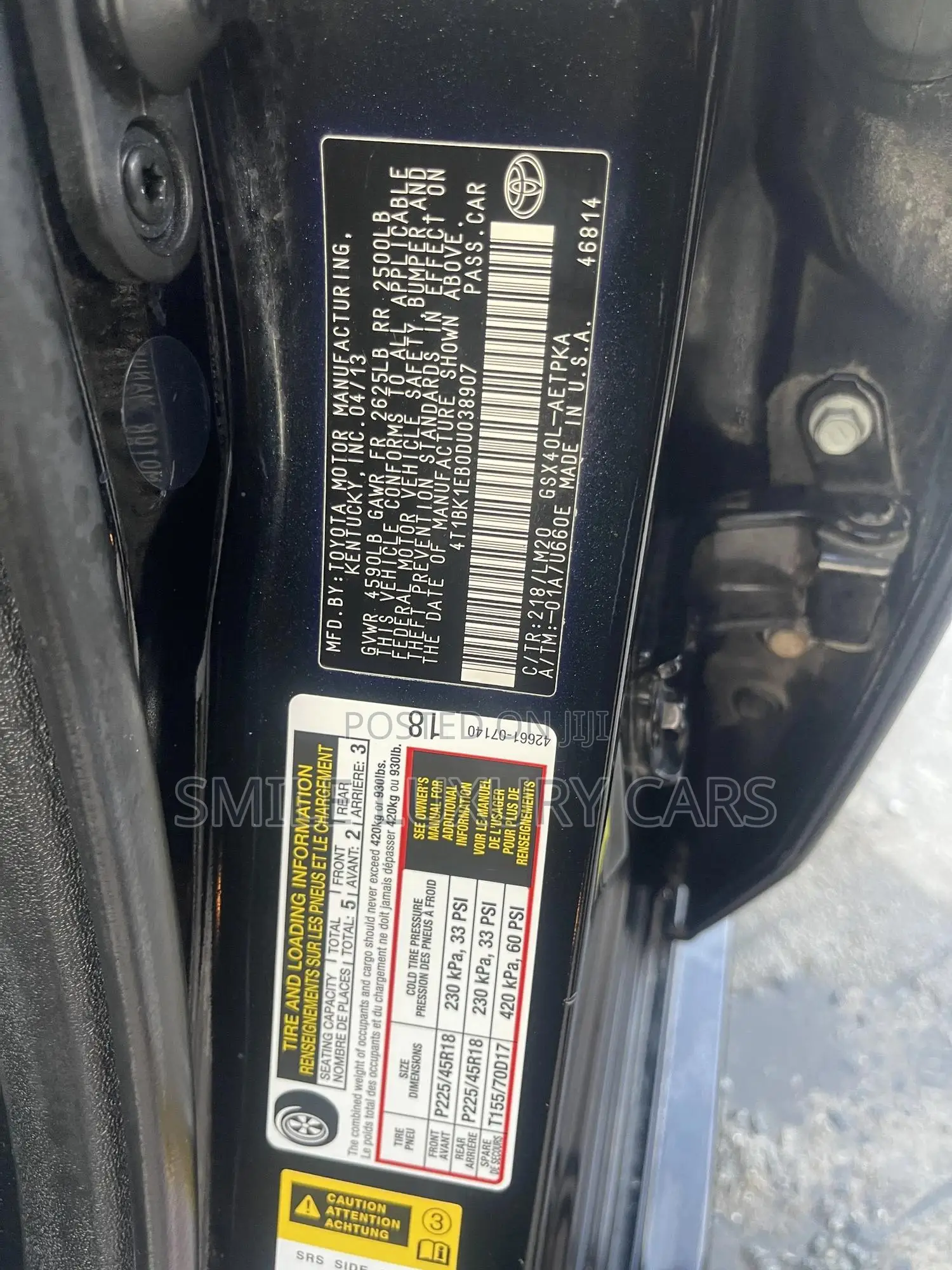 Toyota Avalon Limited Sedan FWD (3.5L 6cyl 6A) 2013 Black