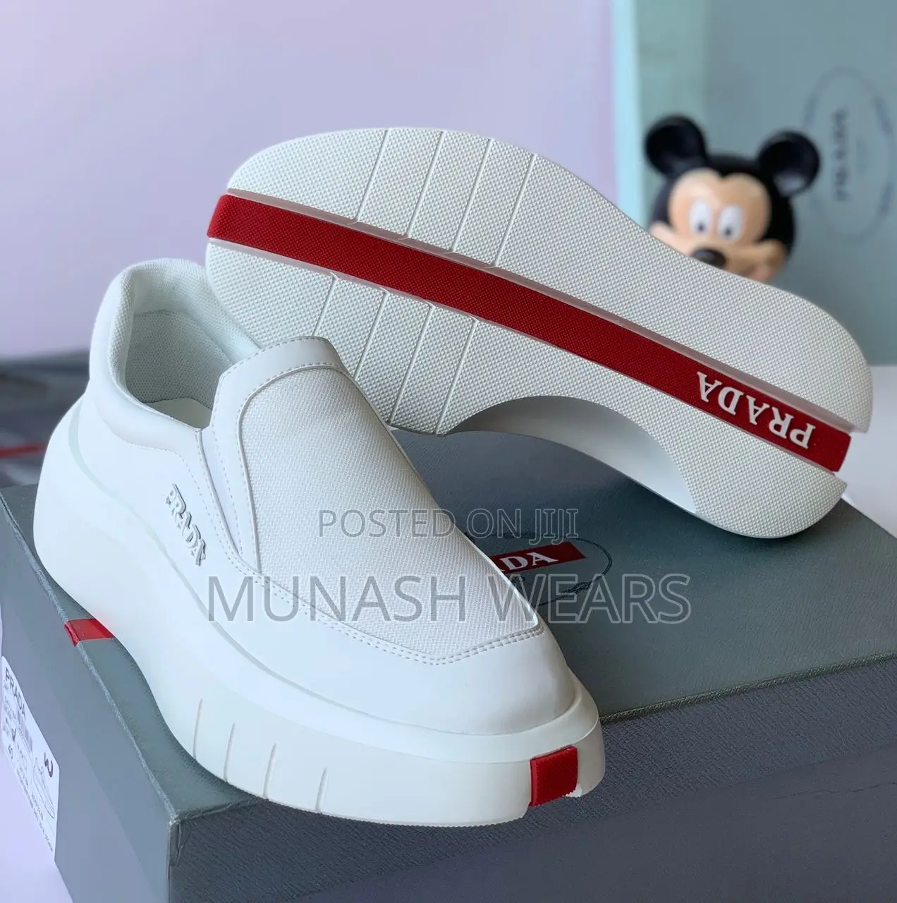 Prada Sneakers Red Line Sole Design 40-47