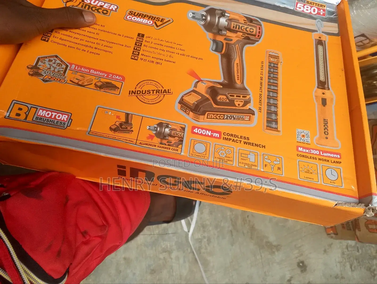 Cordless Impact Wrench and Lamp