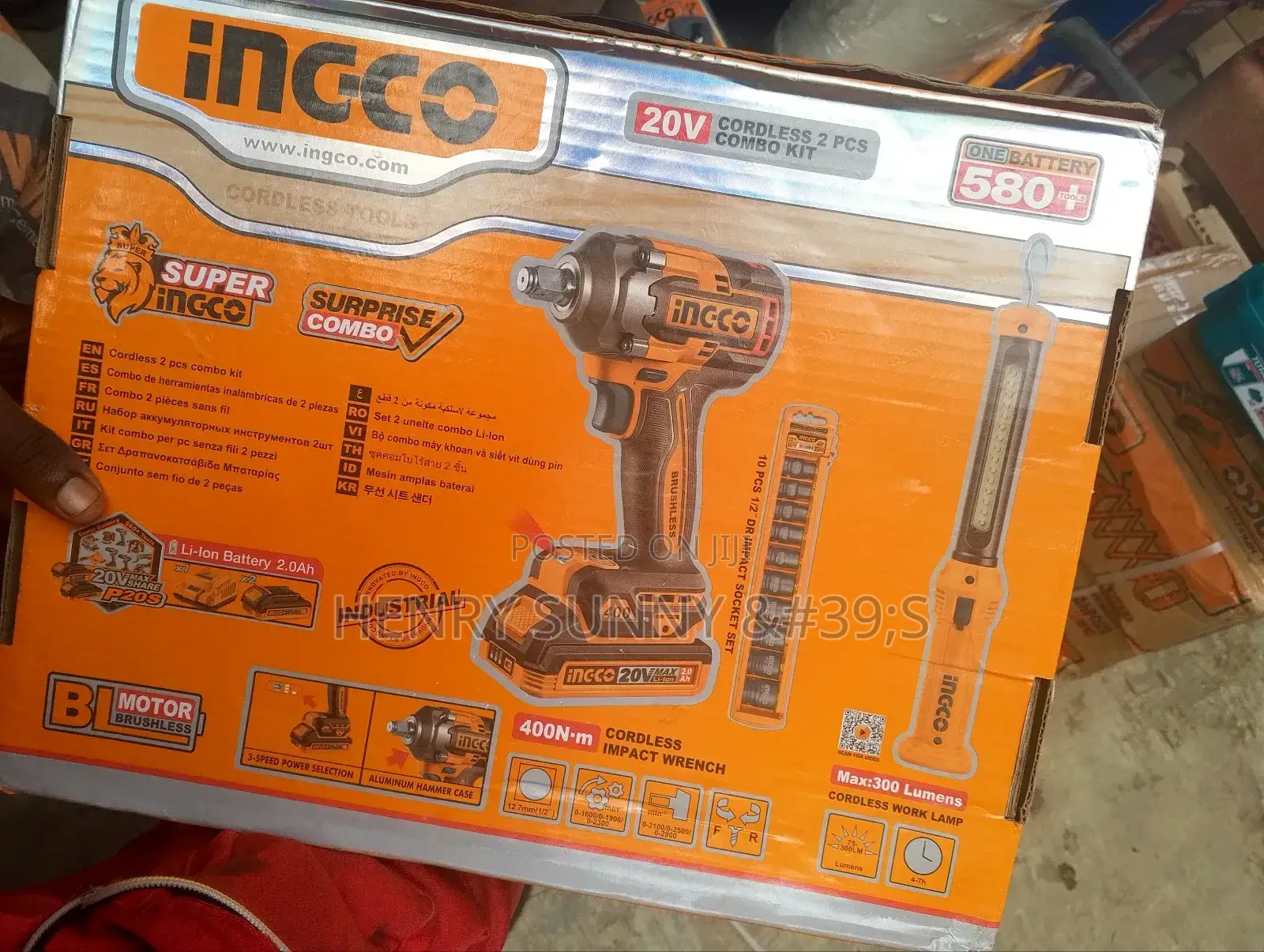Cordless Impact Wrench and Lamp
