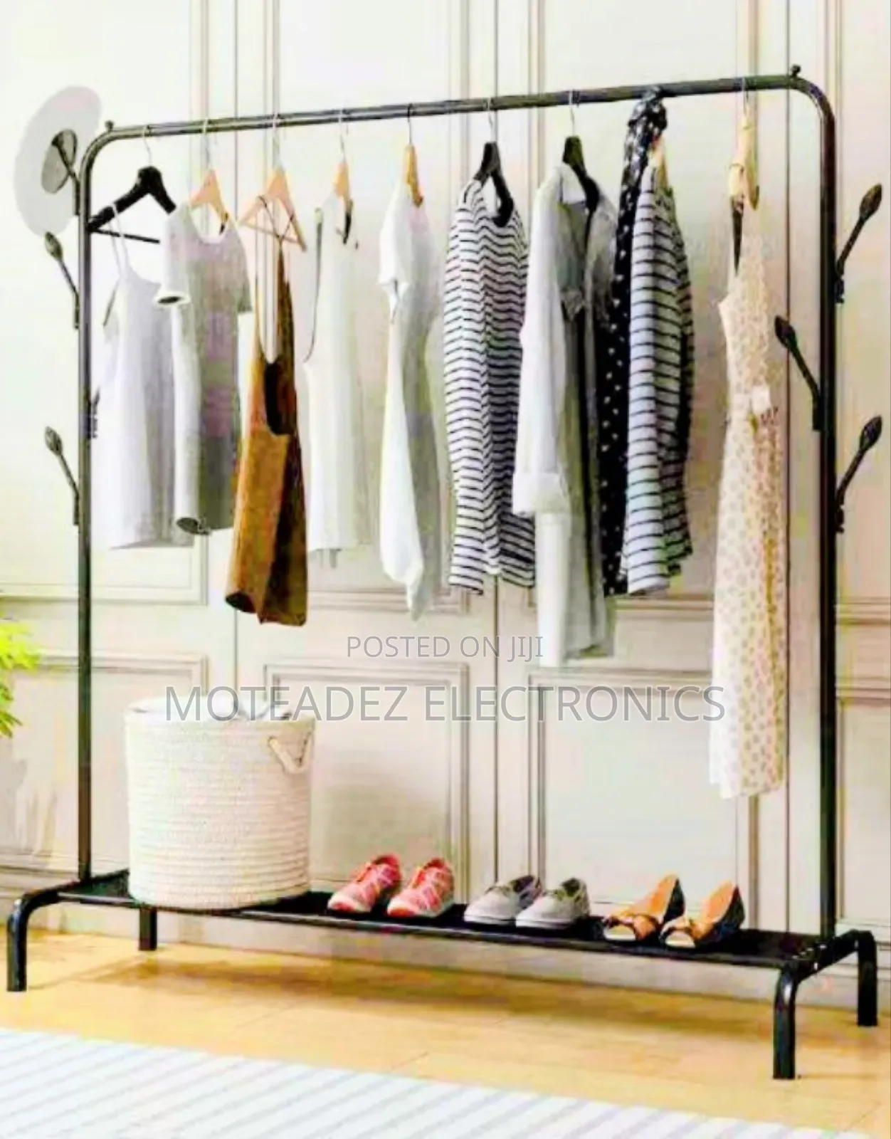 Single Pole 35kg Multipurpose Durable Steel Cloth Hanger/Shoe Rack