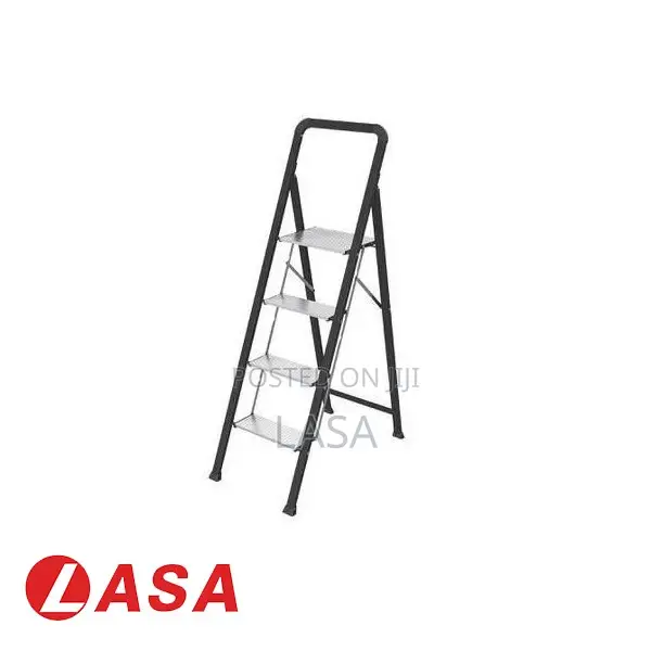 4 Folding Step Aluminum Stool With Steel Frame