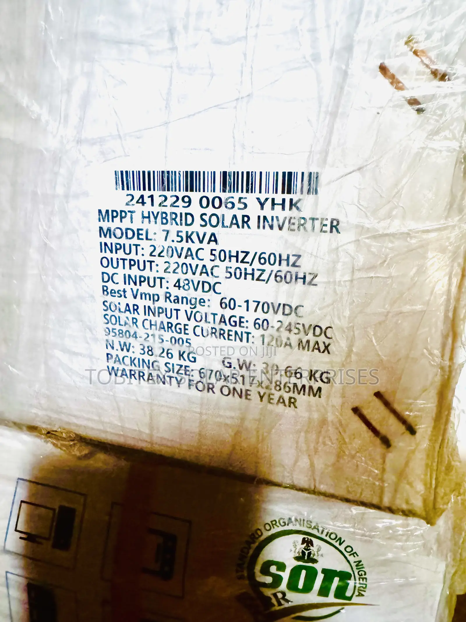 Yohako Hybrid Inverter 7.5kva 48v Promo