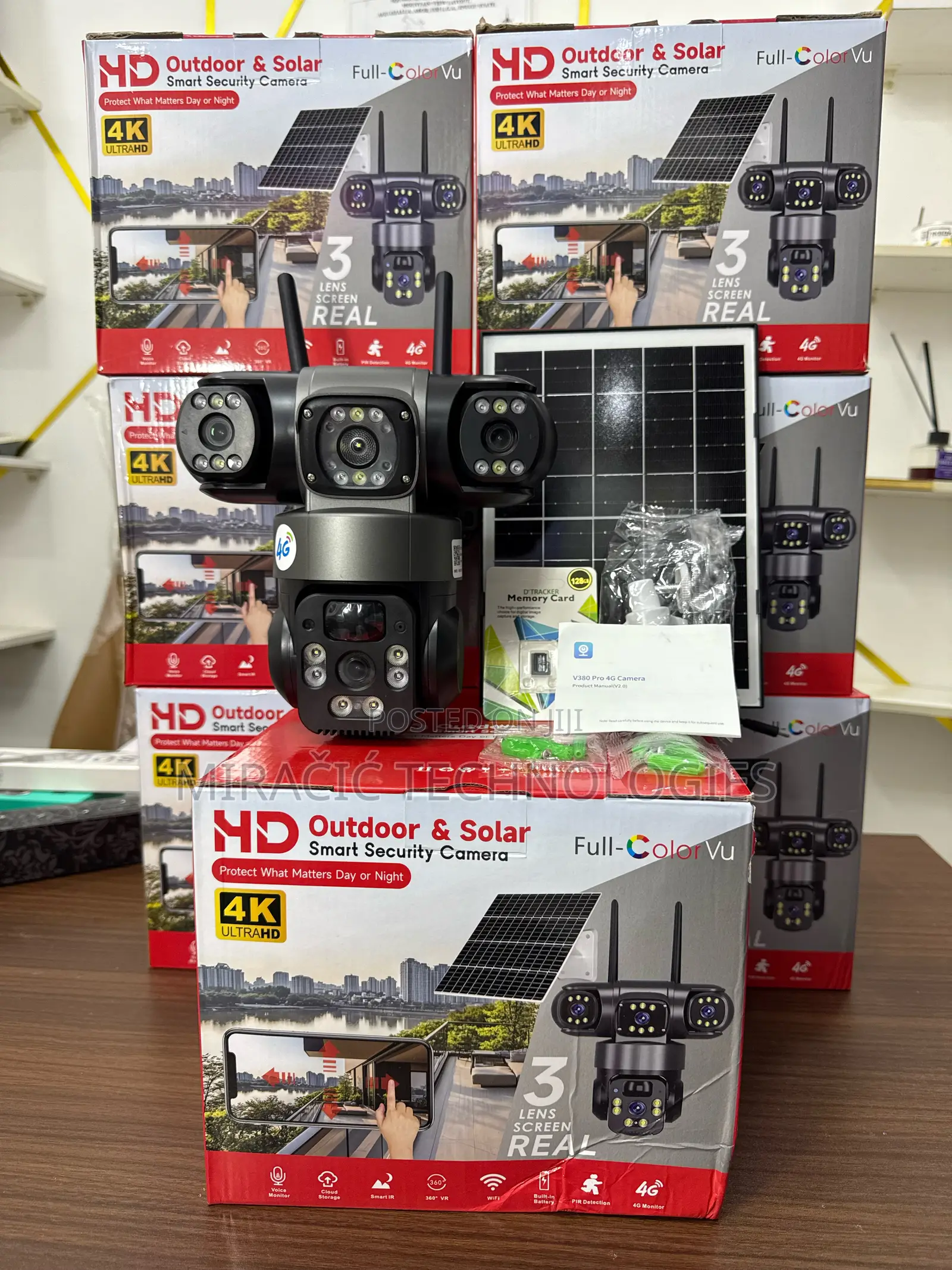 V380 3 Lens Solar Camera