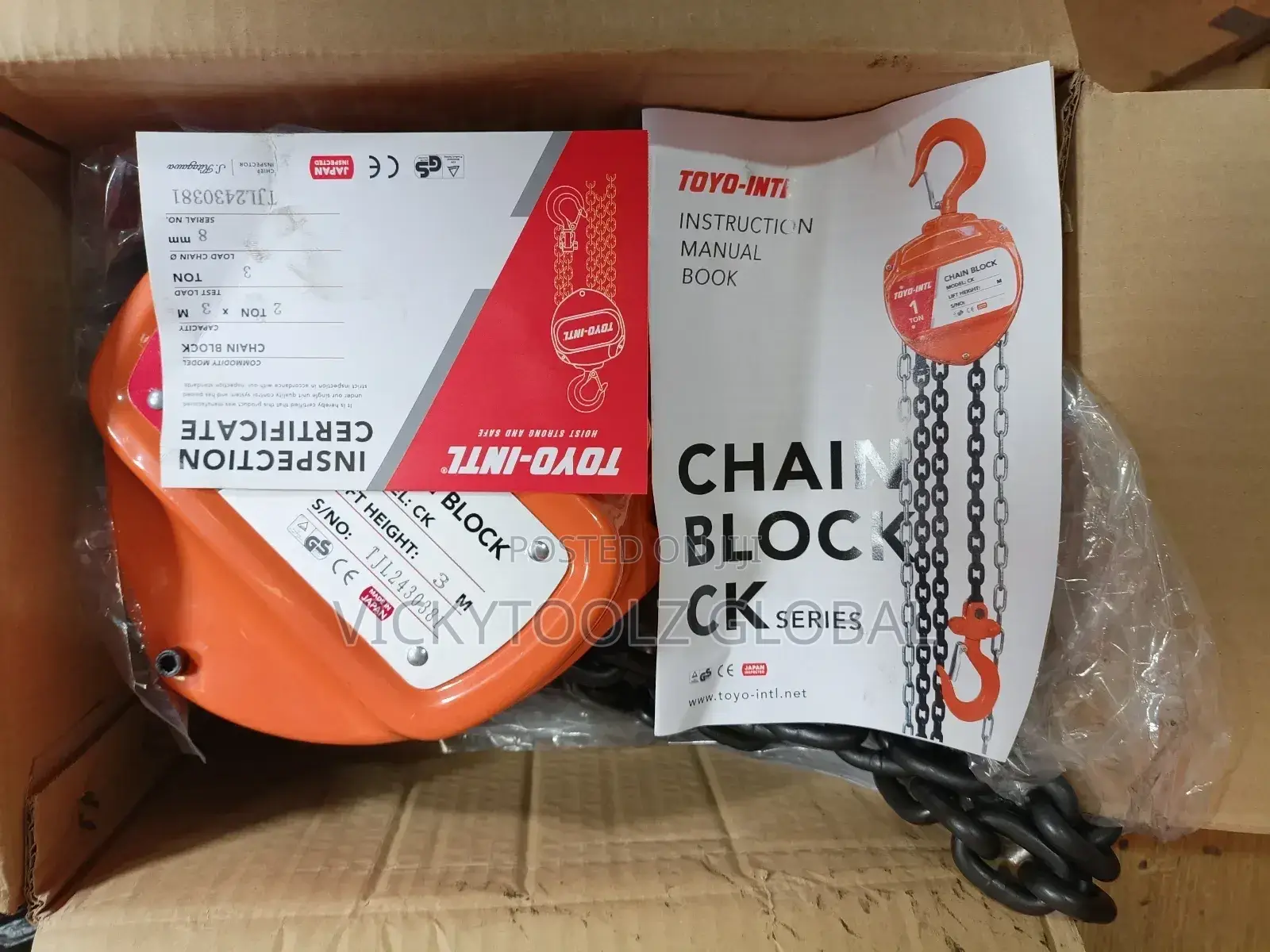 Toyo Int'l Chain Block 2ton X 3meters