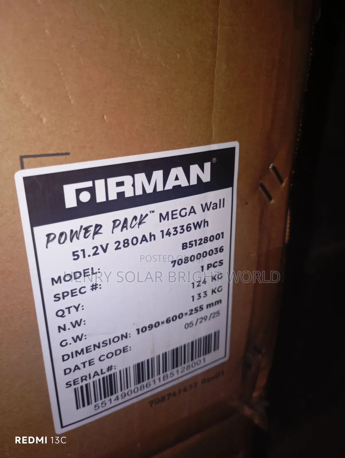 Firman 15kwh 51.2v Lithium Ion Battery