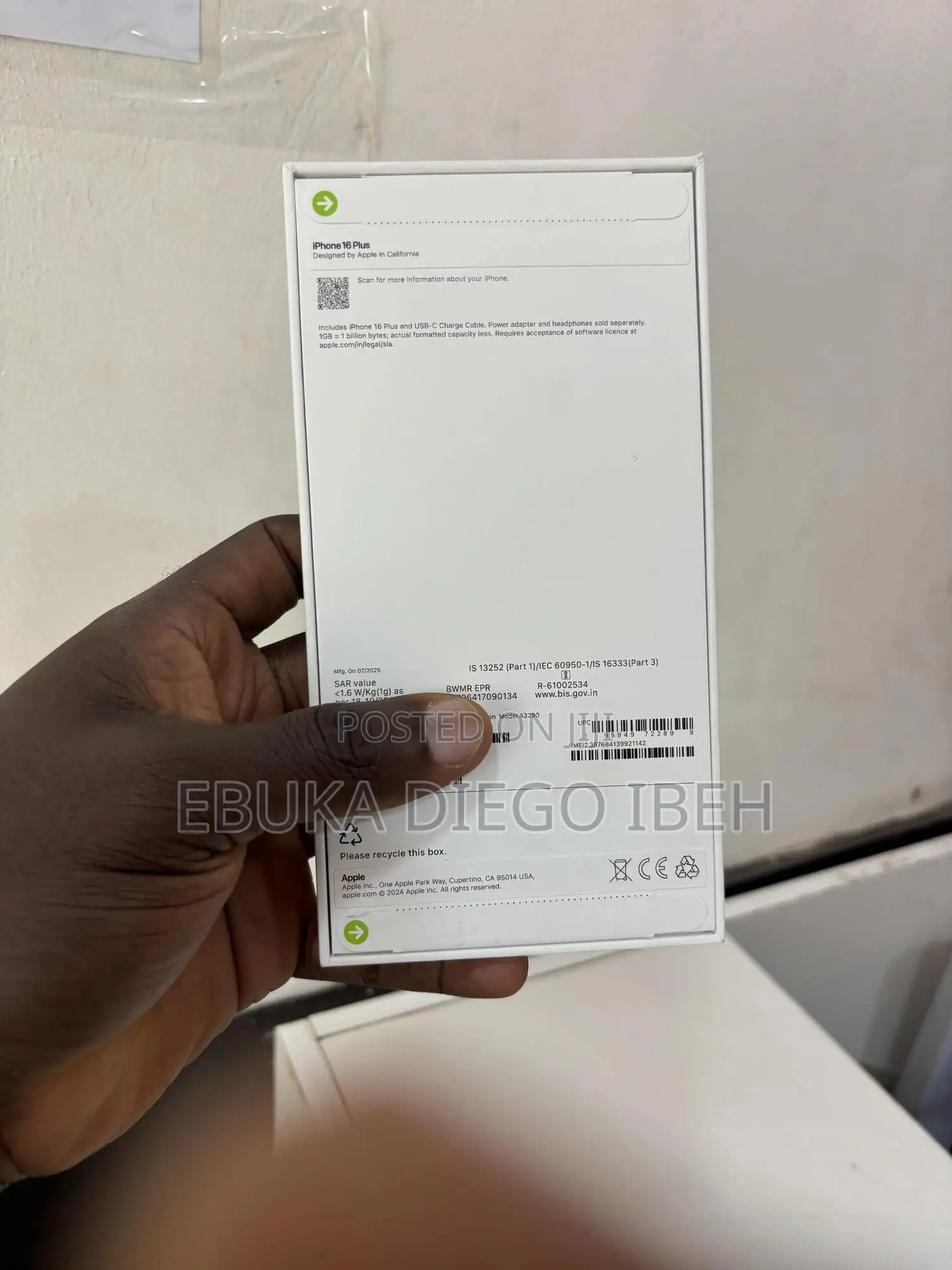New Apple iPhone 16 Plus 128 GB