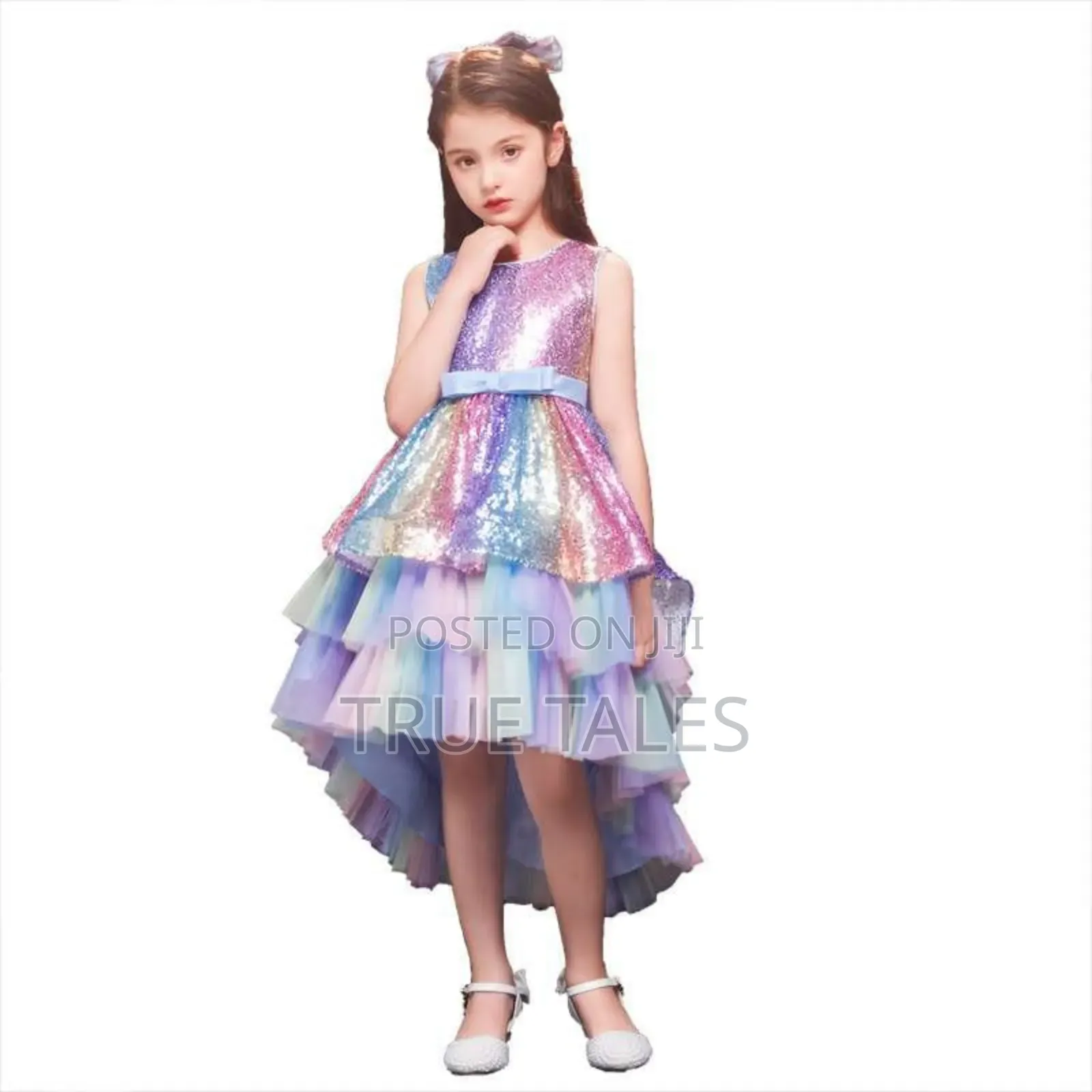 Princess Multicolored Ball Gown Tail Dress For Ages 2 To 11 Years
