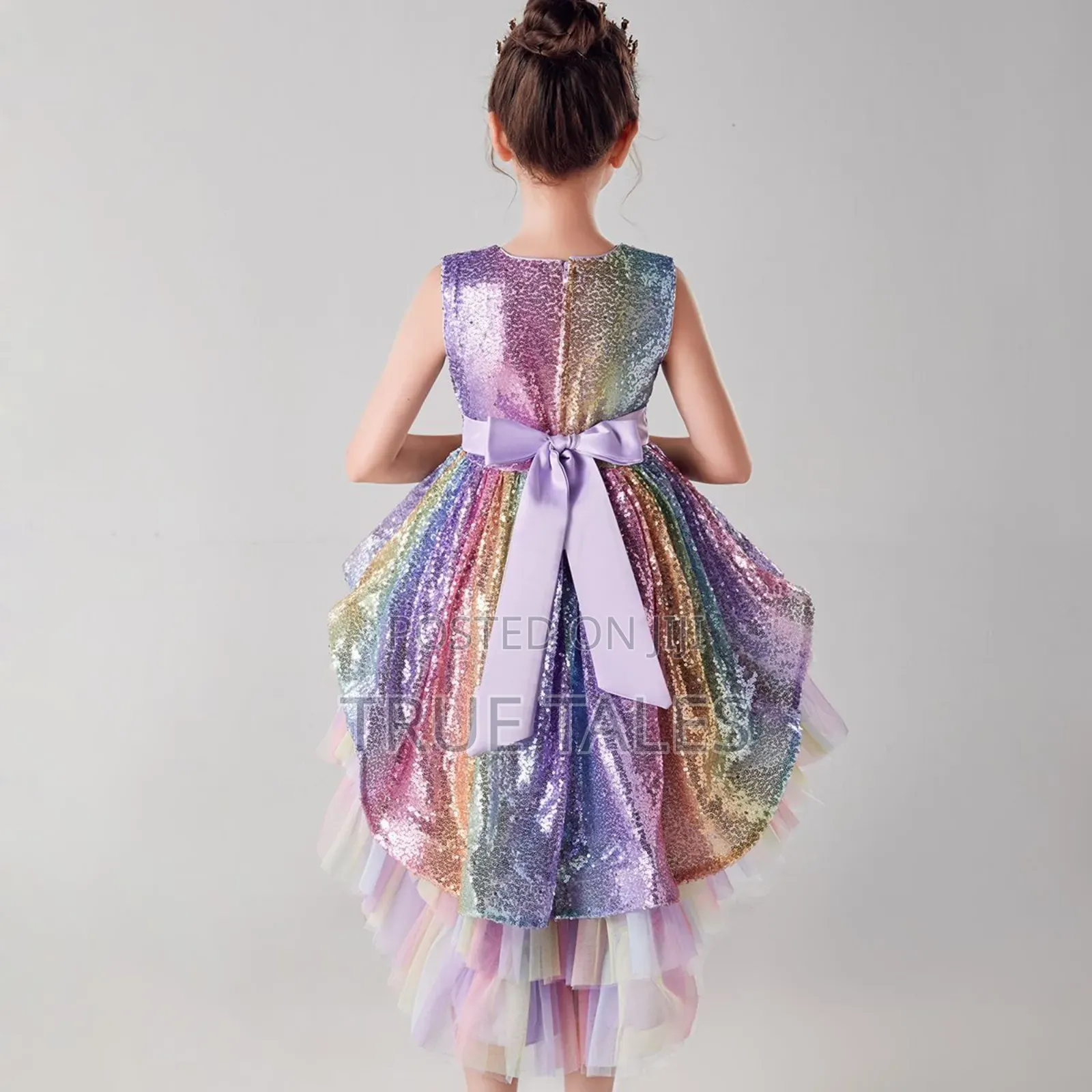 Princess Multicolored Ball Gown Tail Dress For Ages 2 To 11 Years