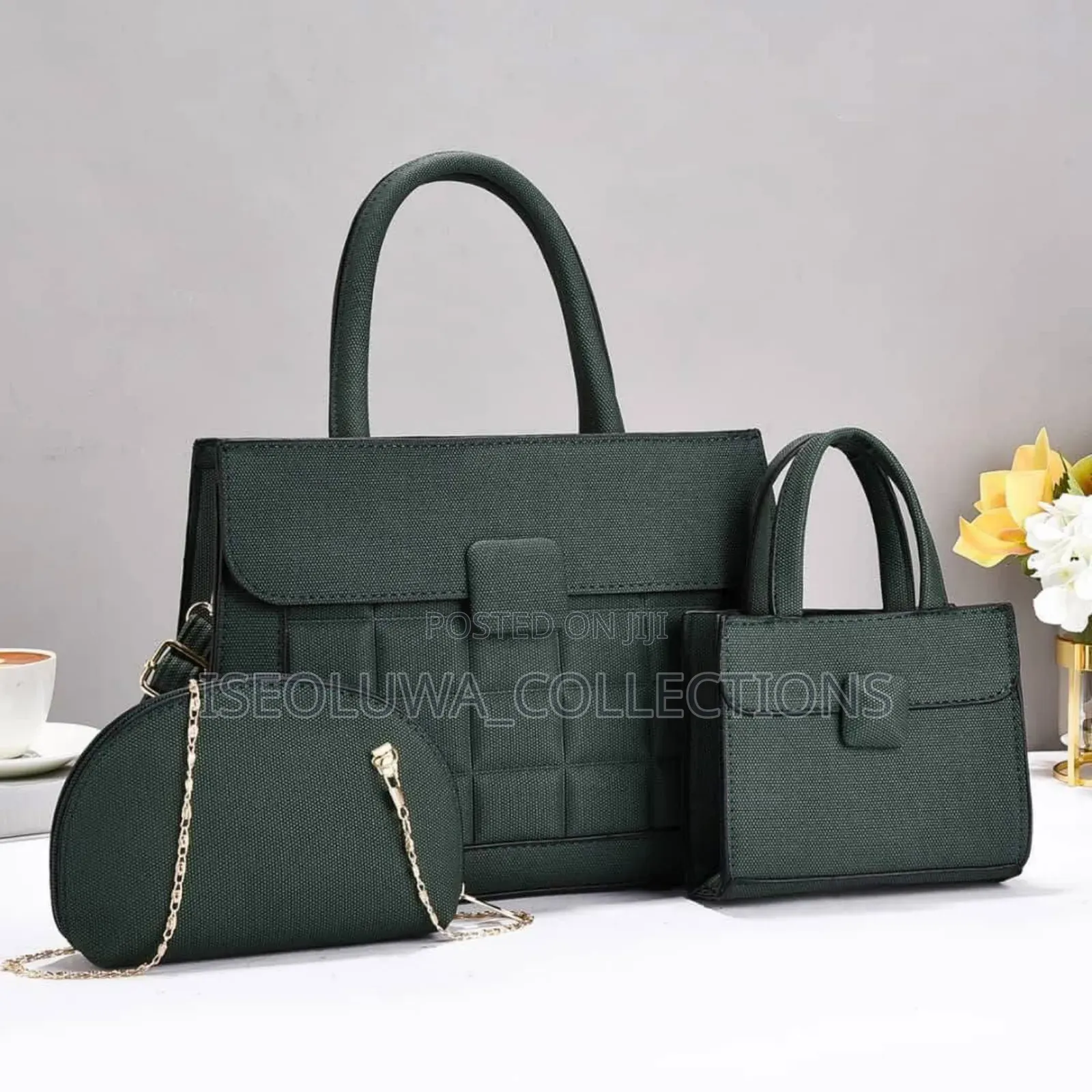 Elegant 3-Piece Handbag Set With Quilted Design