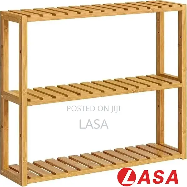 Floating Bamboo Wall Shelf, Minimalist Home Decor