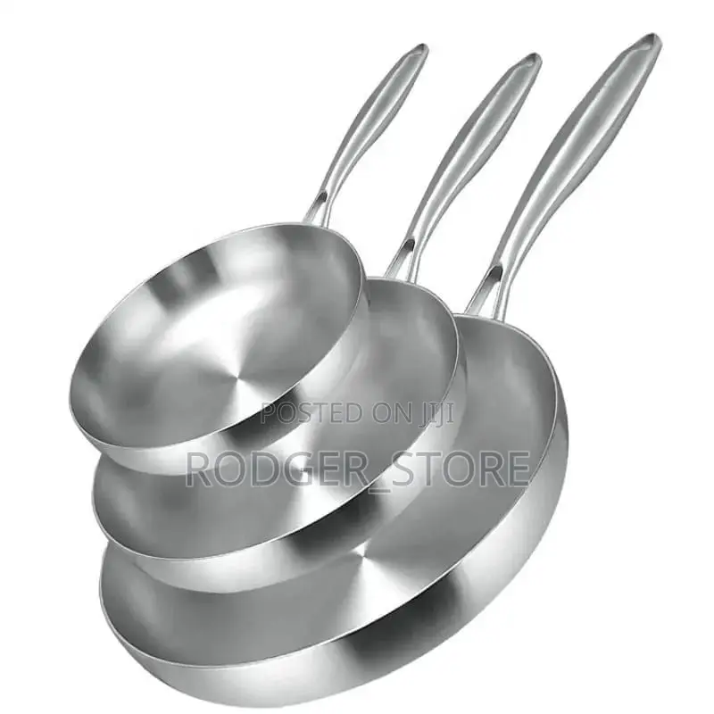 Quality 304 Stainless Steel Uncoated Nonstick Fry Pan,For Gas,Stove