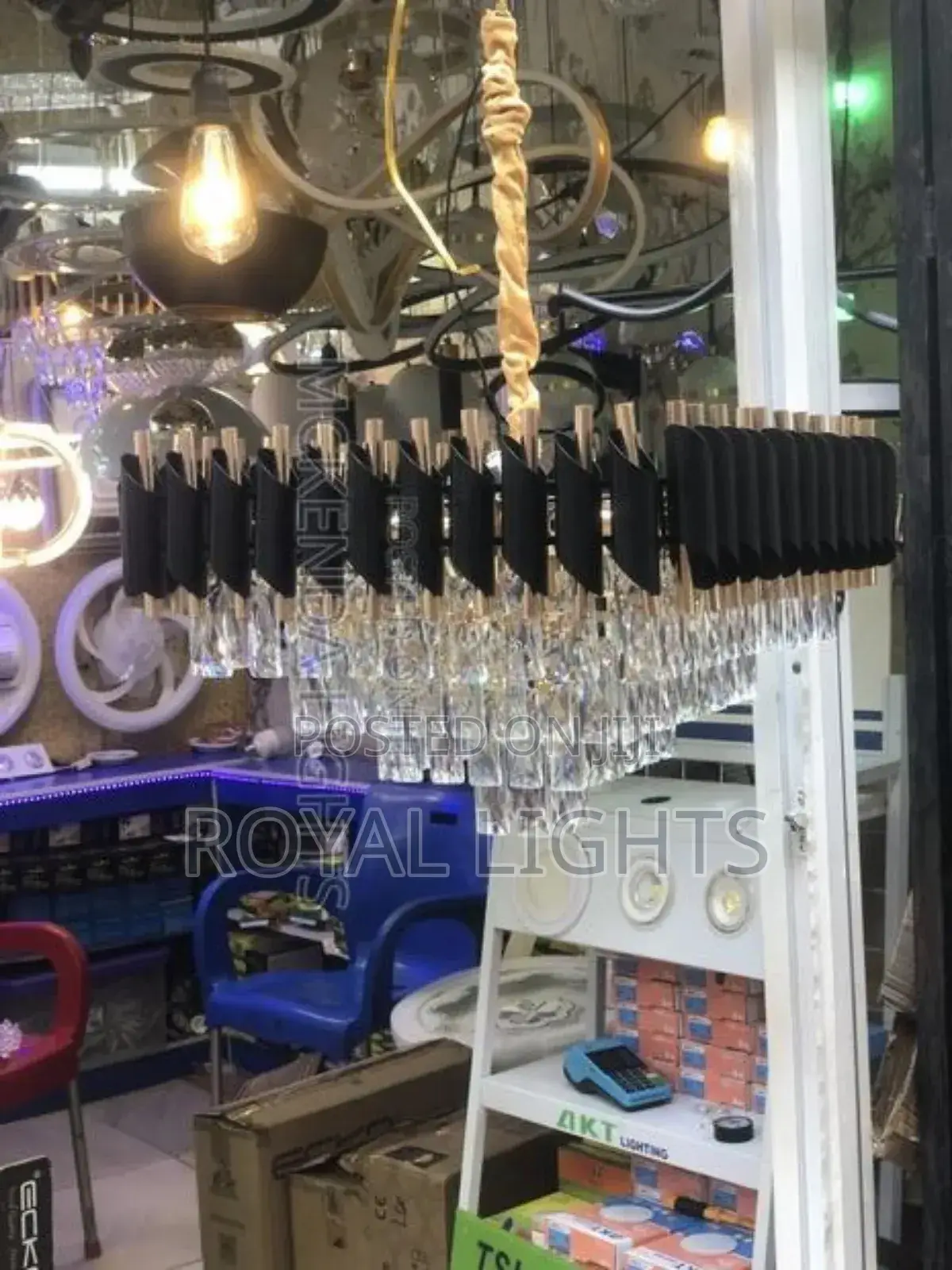 Black and Gold Crystal Chandelier