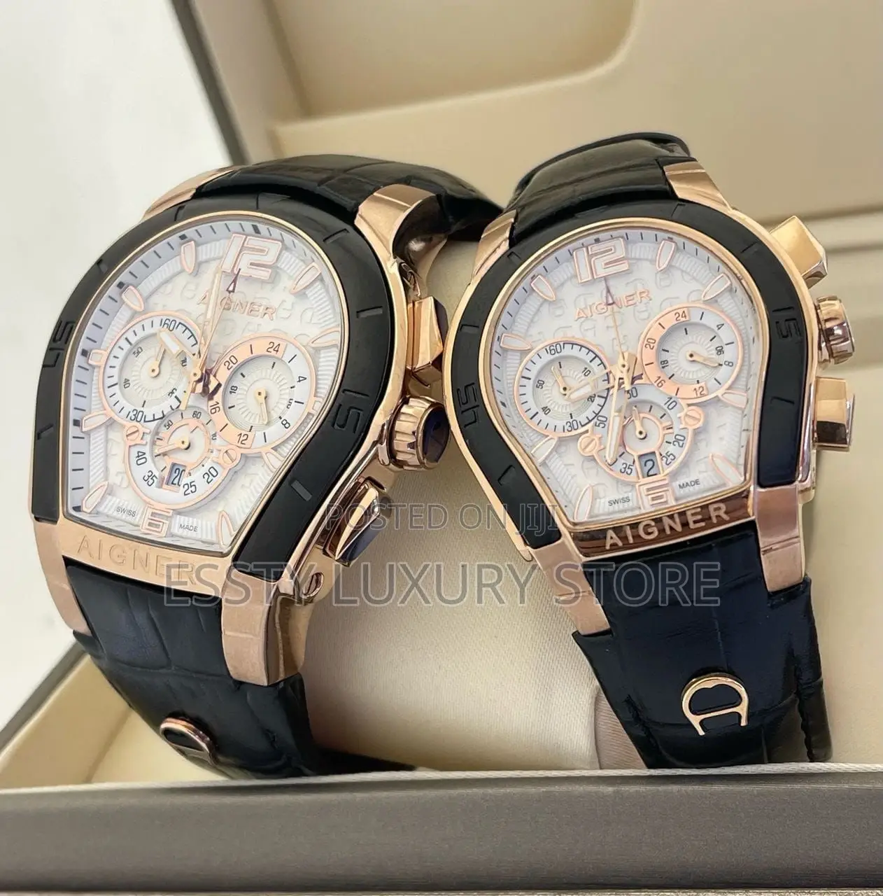 Aigner Chronograph Male and Female Leather Wrist Watch
